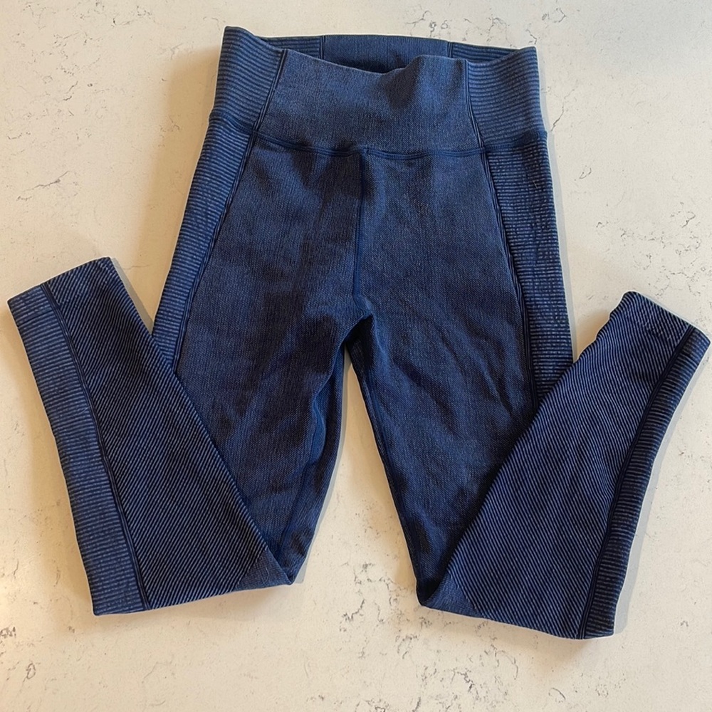 Aerie Offline Blue Ribbed Leggings